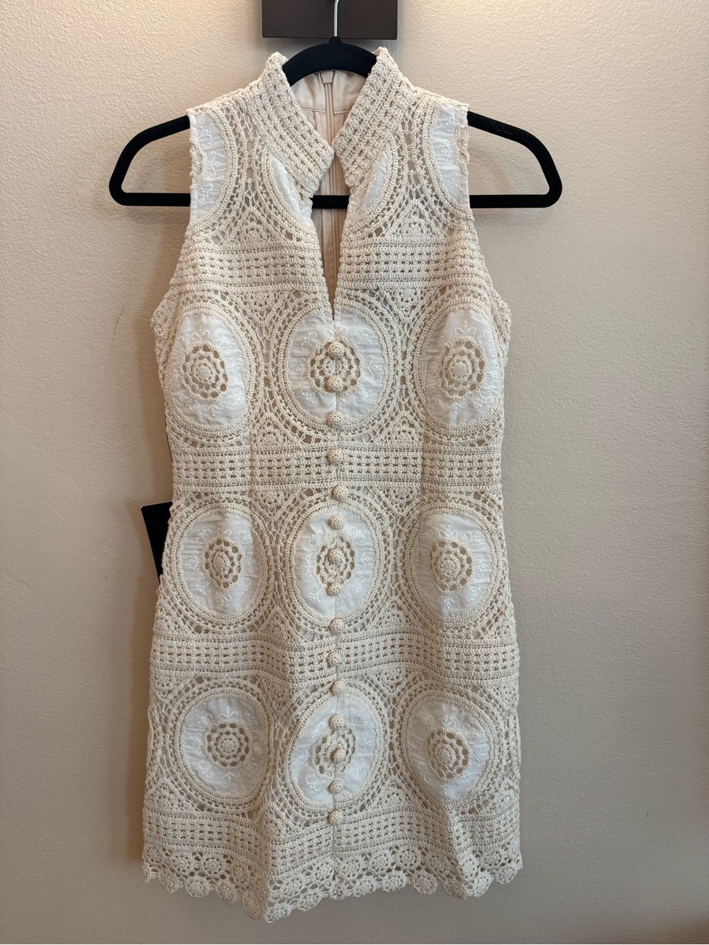 Tuckernuck Meringue Medallion Crochet Leighton Mini Dress XS NWT